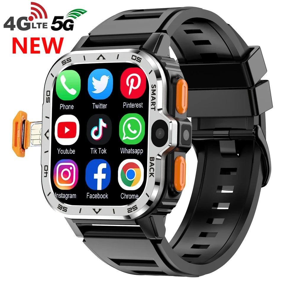 Android Smart Watch With 4G SIM – Dual Camera & 64 GB