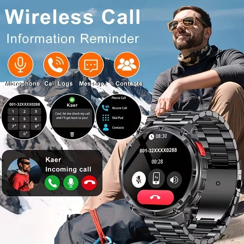 Rugged GPS Outdoor Smartwatch – 1.7" Compass & Calls