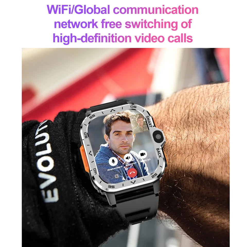 Android Smart Watch With 4G SIM – Dual Camera & 64 GB