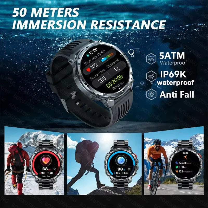 Rugged GPS Outdoor Smartwatch – 1.7" Compass & Calls